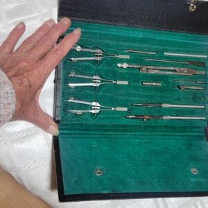 Antique German  Drafting Tool Set with Case